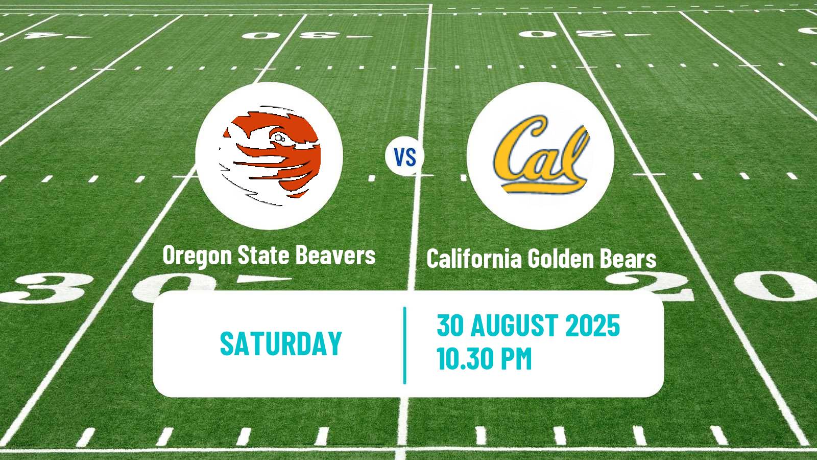 American football NCAA College Football Oregon State Beavers - California Golden Bears