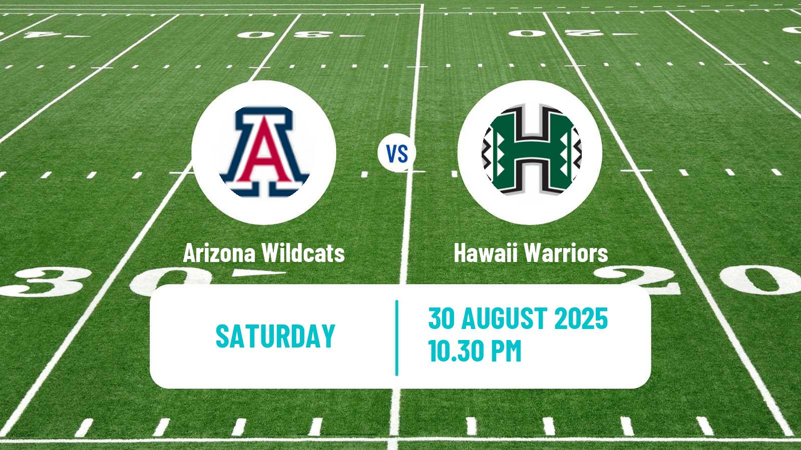 American football NCAA College Football Arizona Wildcats - Hawaii Warriors