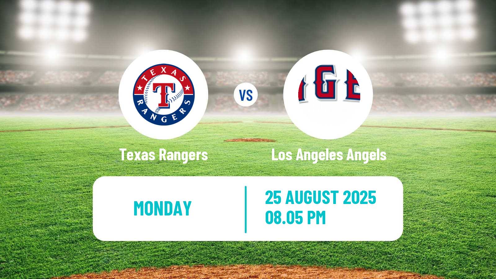 Baseball MLB Texas Rangers - Los Angeles Angels