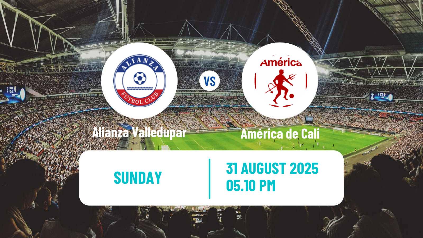 Soccer Colombian Primera A Alianza Valledupar - América de Cali