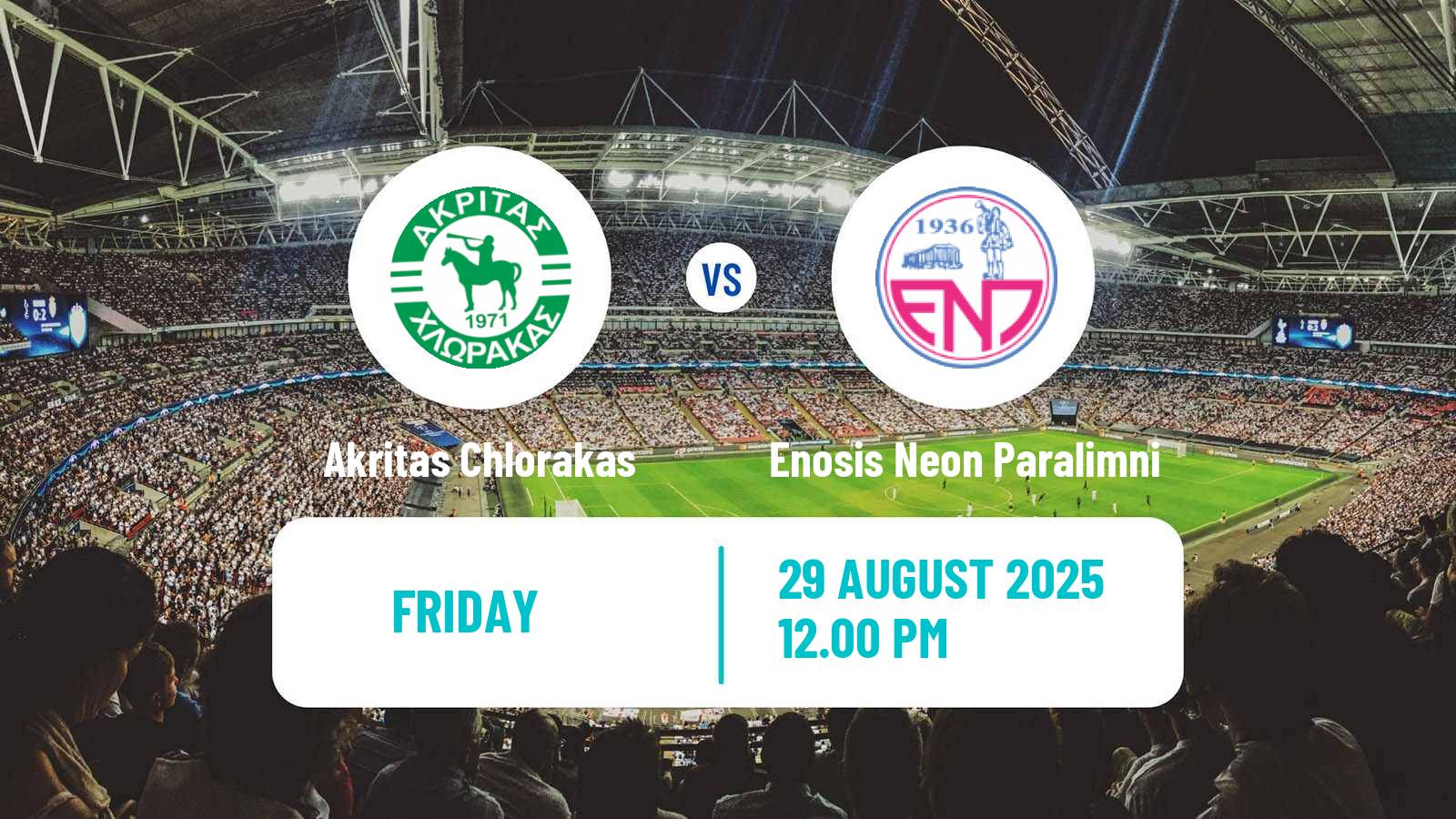 Soccer Cypriot First Division Akritas Chlorakas - Enosis Neon Paralimni