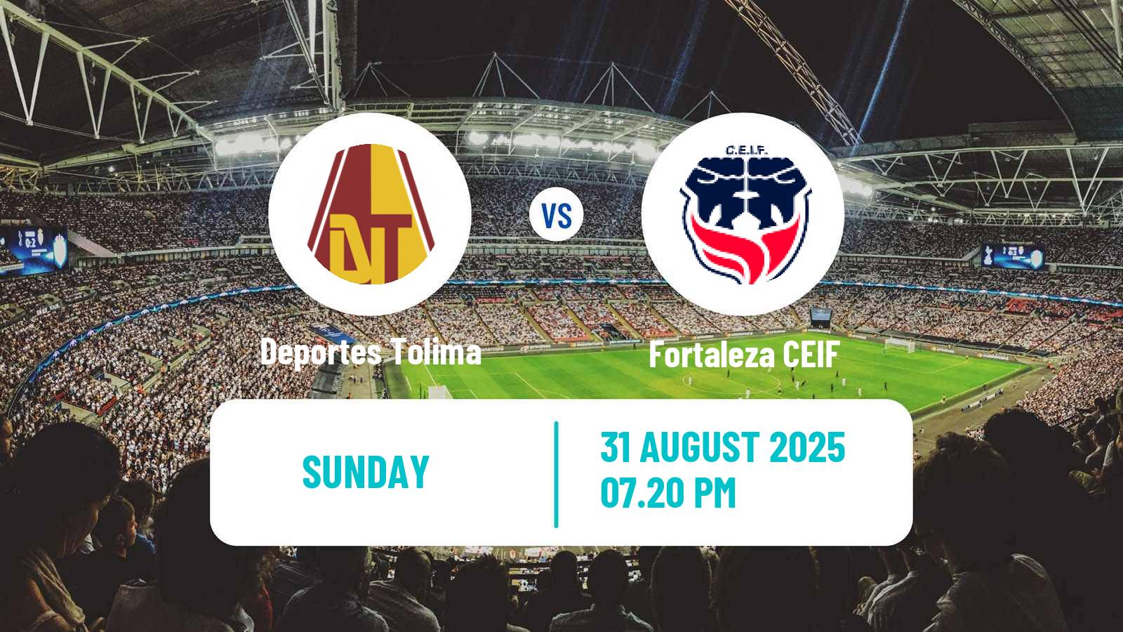 Soccer Colombian Primera A Deportes Tolima - Fortaleza CEIF