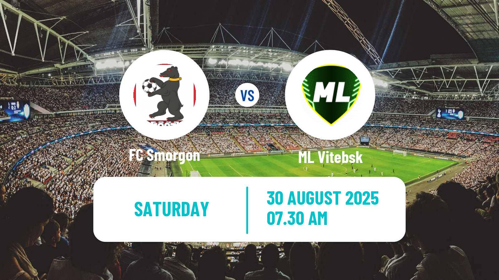 Soccer Belarusian Vysshaya Liga Smorgon - ML Vitebsk