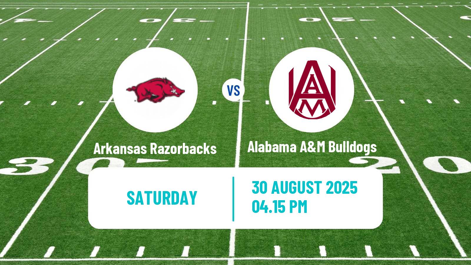 American football NCAA College Football Arkansas Razorbacks - Alabama A&M Bulldogs