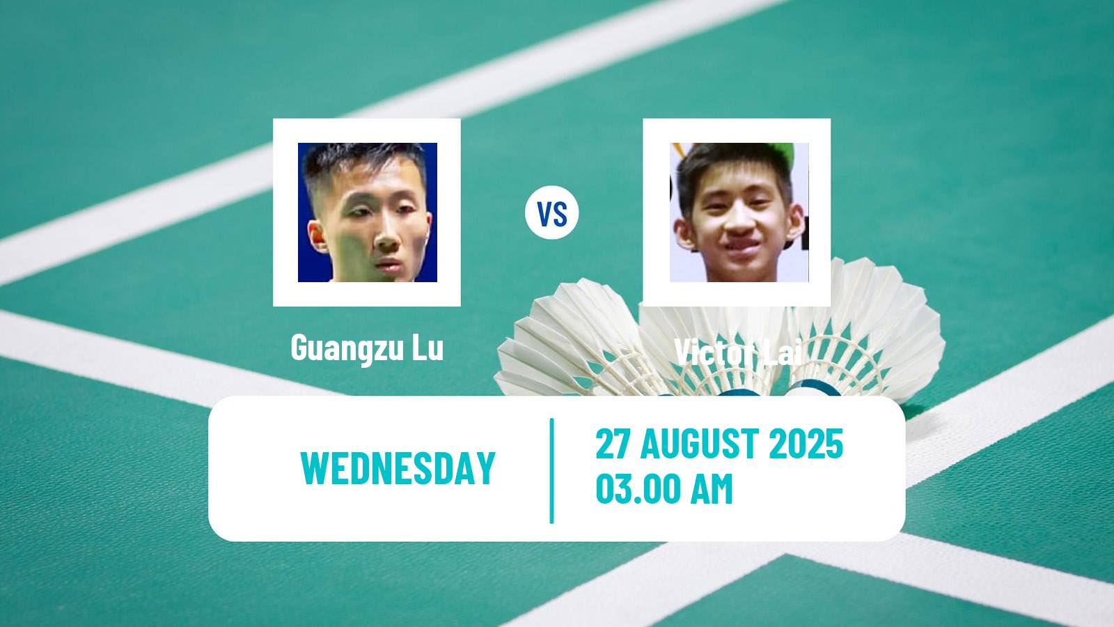 Badminton BWF World Championships Men Guangzu Lu - Victor Lai