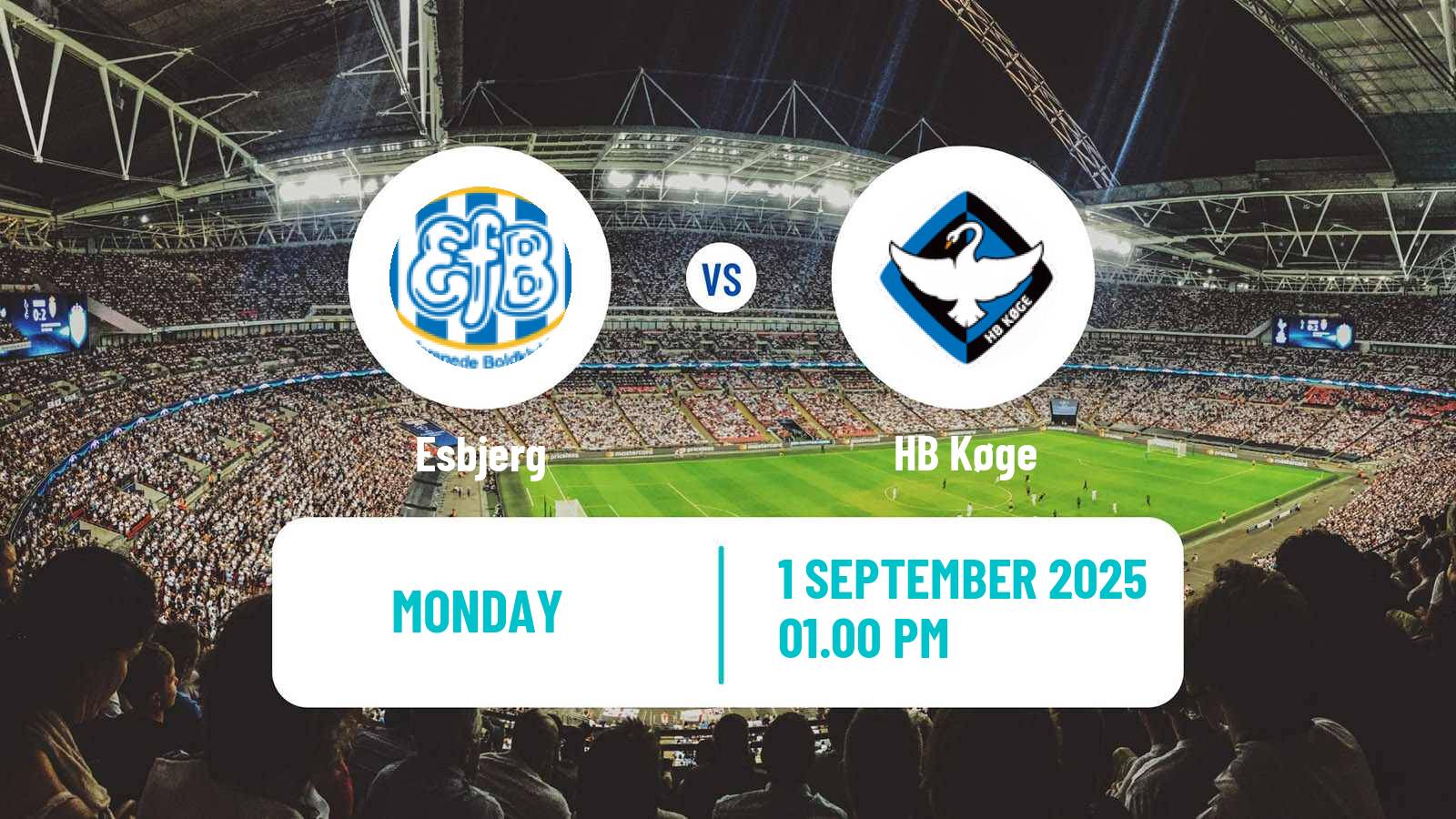 Soccer Danish 1 Division Esbjerg - HB Køge