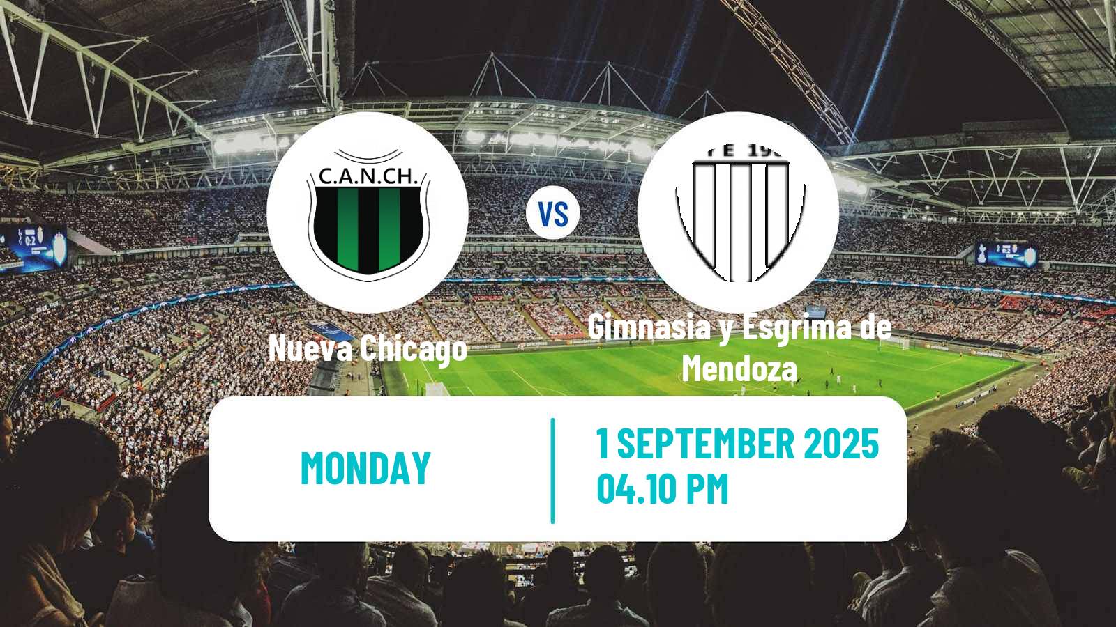 Soccer Argentinian Primera Nacional Nueva Chicago - Gimnasia y Esgrima de Mendoza