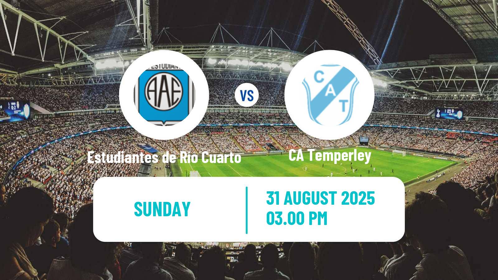 Soccer Argentinian Primera Nacional Estudiantes de Río Cuarto - Temperley