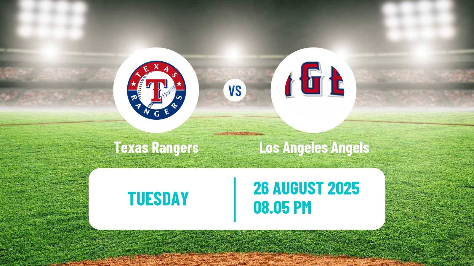 Baseball MLB Texas Rangers - Los Angeles Angels
