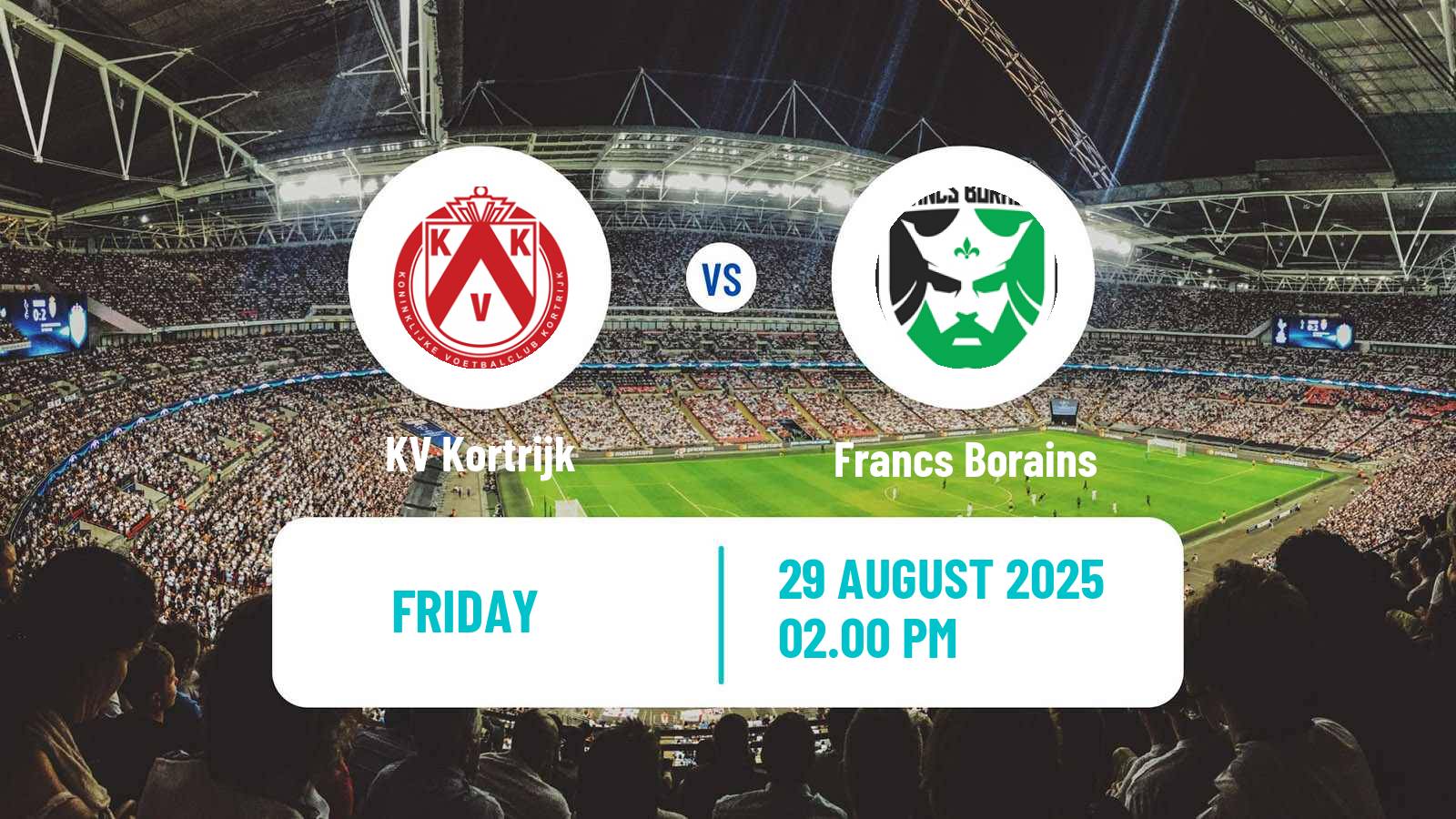 Soccer Belgian Сhallenger Pro League Kortrijk - Francs Borains