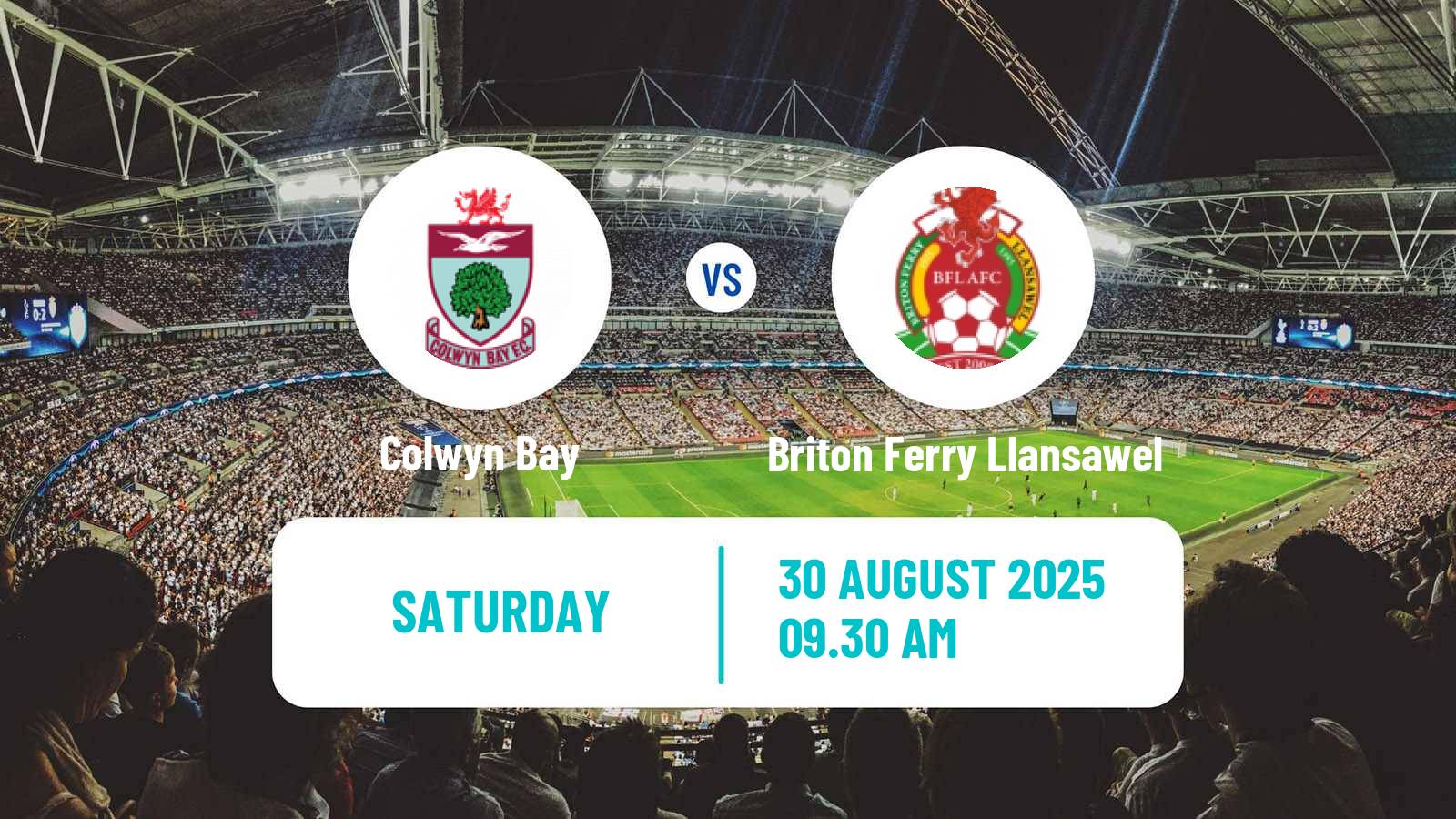 Soccer Welsh Cymru Premier Colwyn Bay - Briton Ferry Llansawel