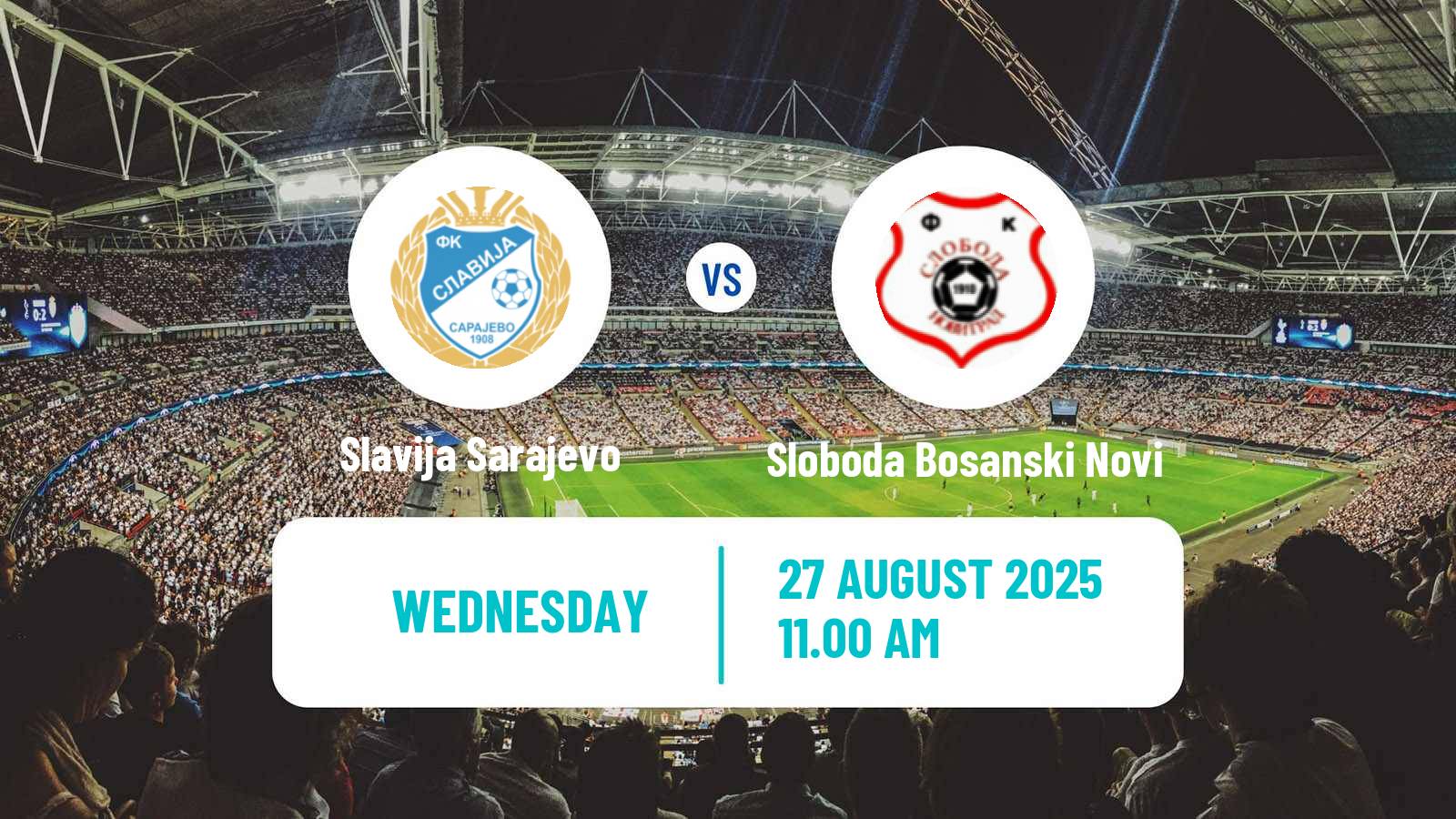 Soccer Bosnian Prva Liga RS Slavija Sarajevo - Sloboda Bosanski Novi