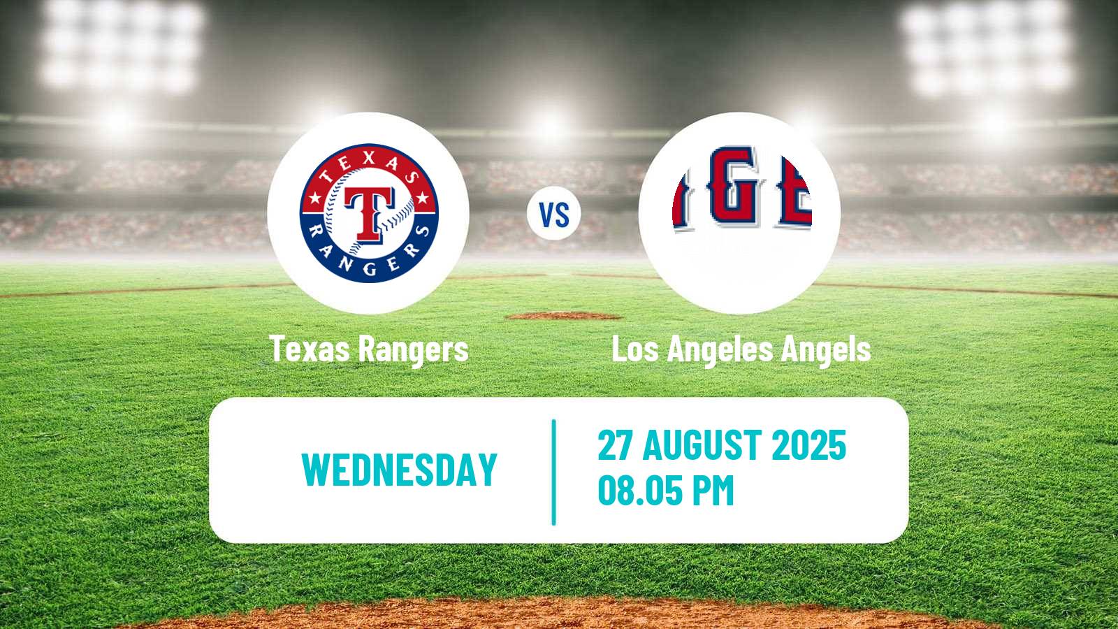 Baseball MLB Texas Rangers - Los Angeles Angels
