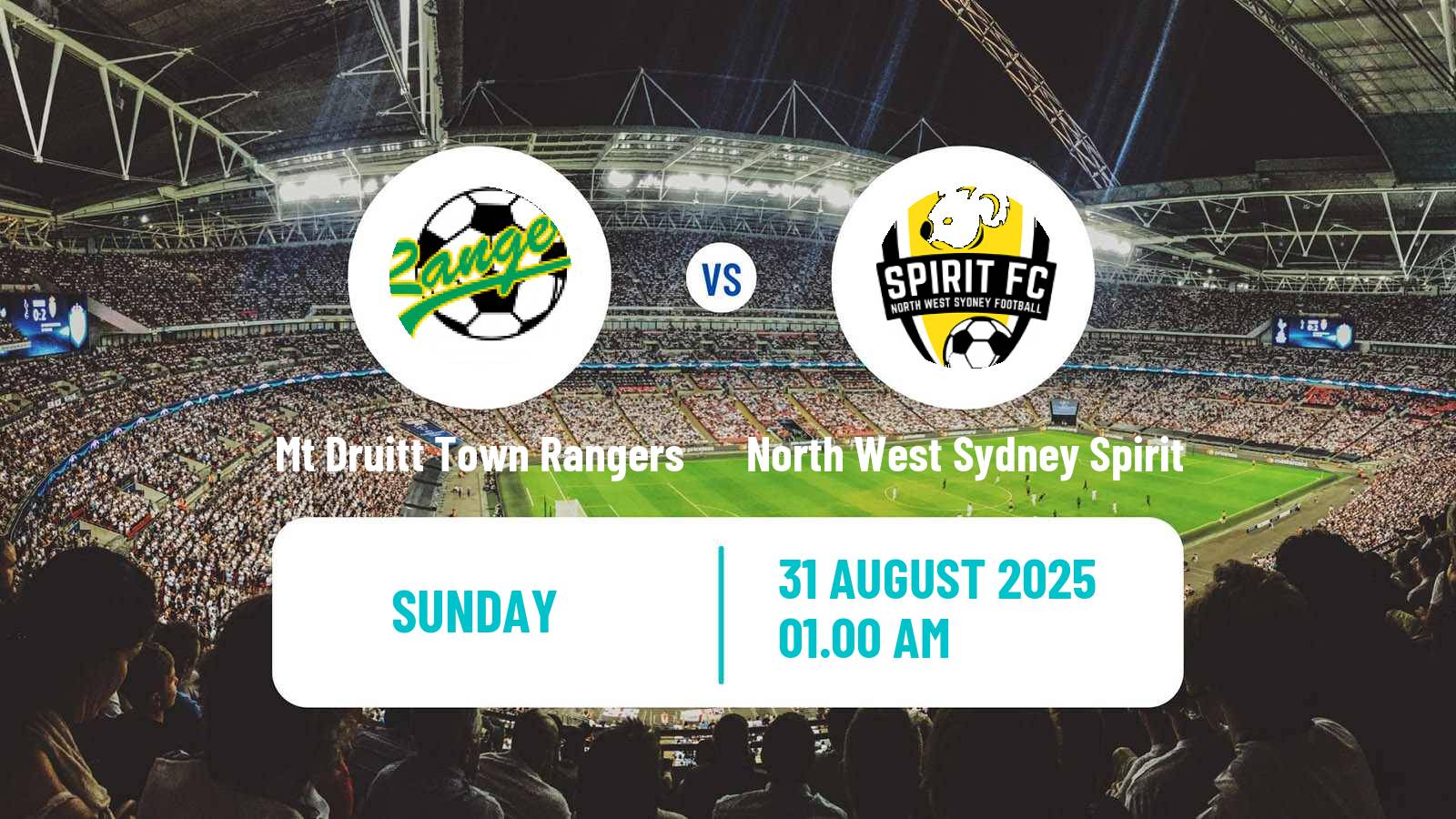 Soccer Australian NPL NSW Mt Druitt Town Rangers - North West Sydney Spirit