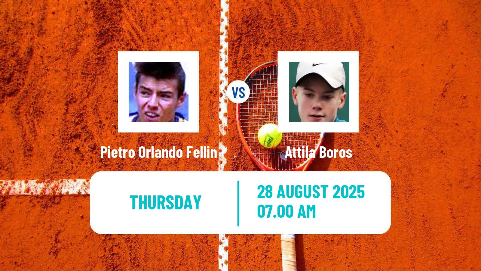 Tennis ITF M15 Budapest Men Pietro Orlando Fellin - Attila Boros