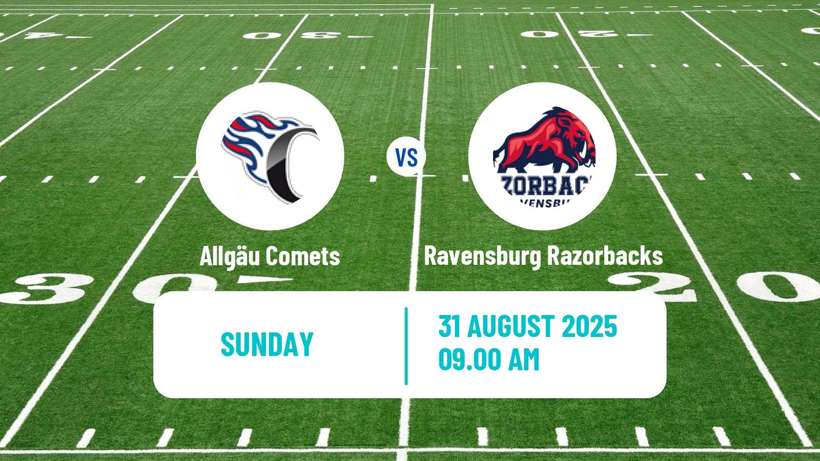 American football German GFL Allgäu Comets - Ravensburg Razorbacks