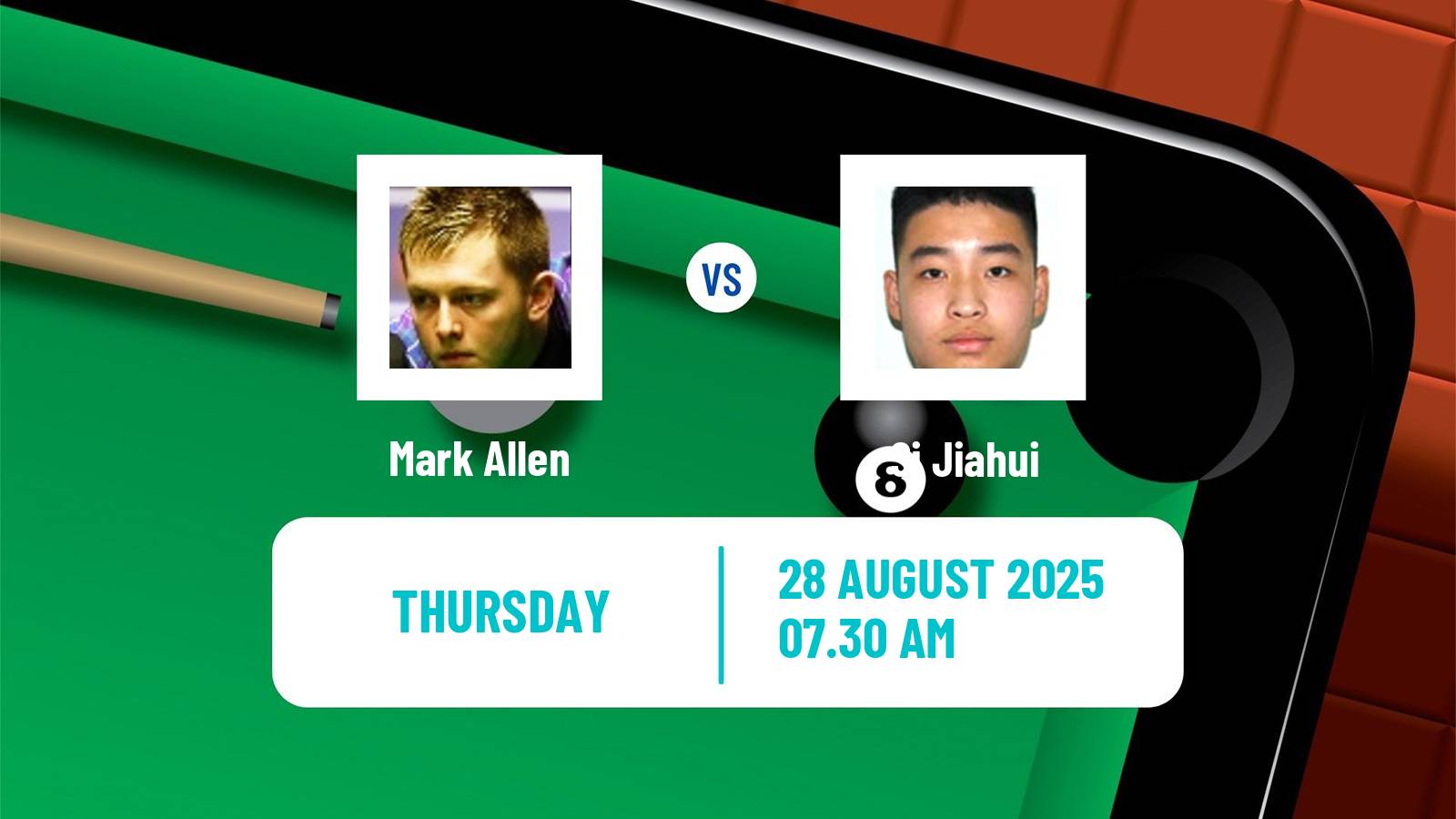 Snooker Wuhan Open Mark Allen - Si Jiahui