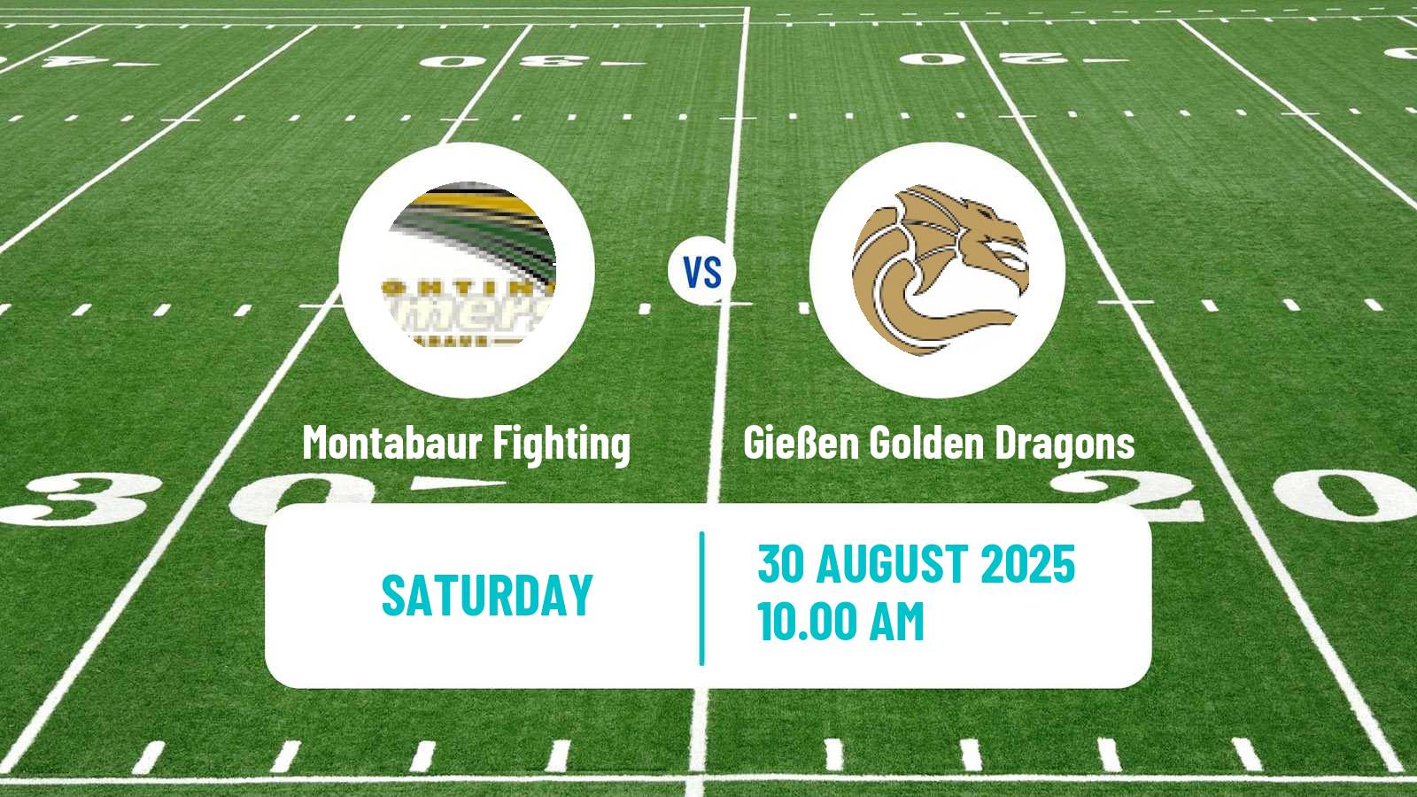 American football German GFL 2 Montabaur Fighting - Gießen Golden Dragons
