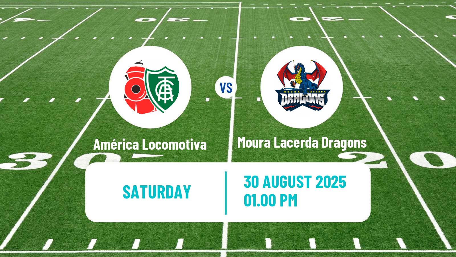 American football Brazilian BFA América Locomotiva - Moura Lacerda Dragons