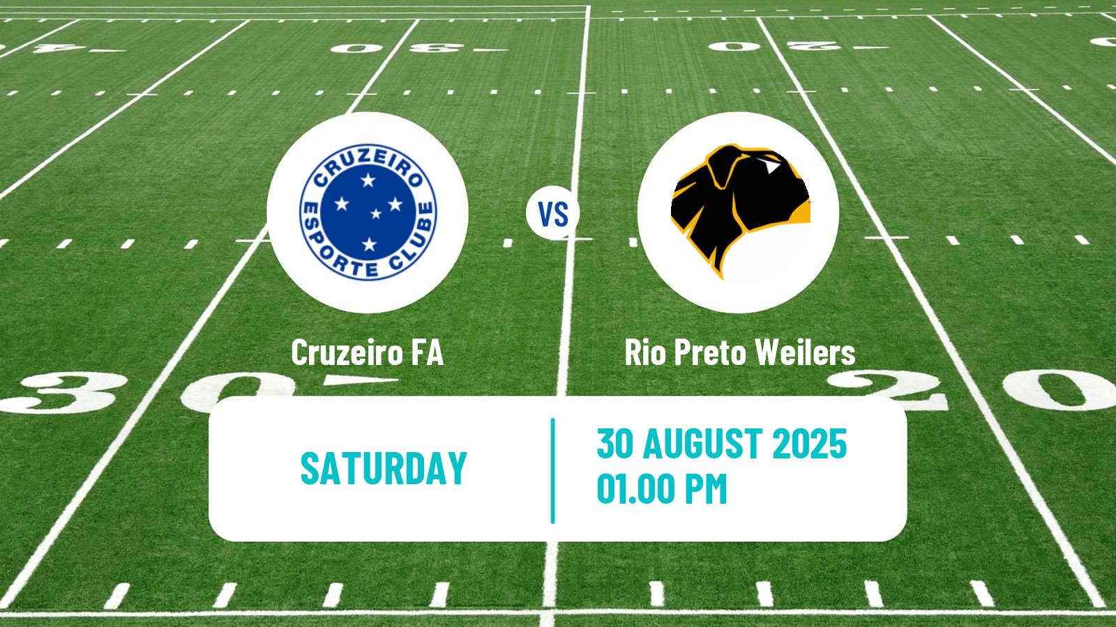American football Brazilian BFA Cruzeiro - Rio Preto Weilers