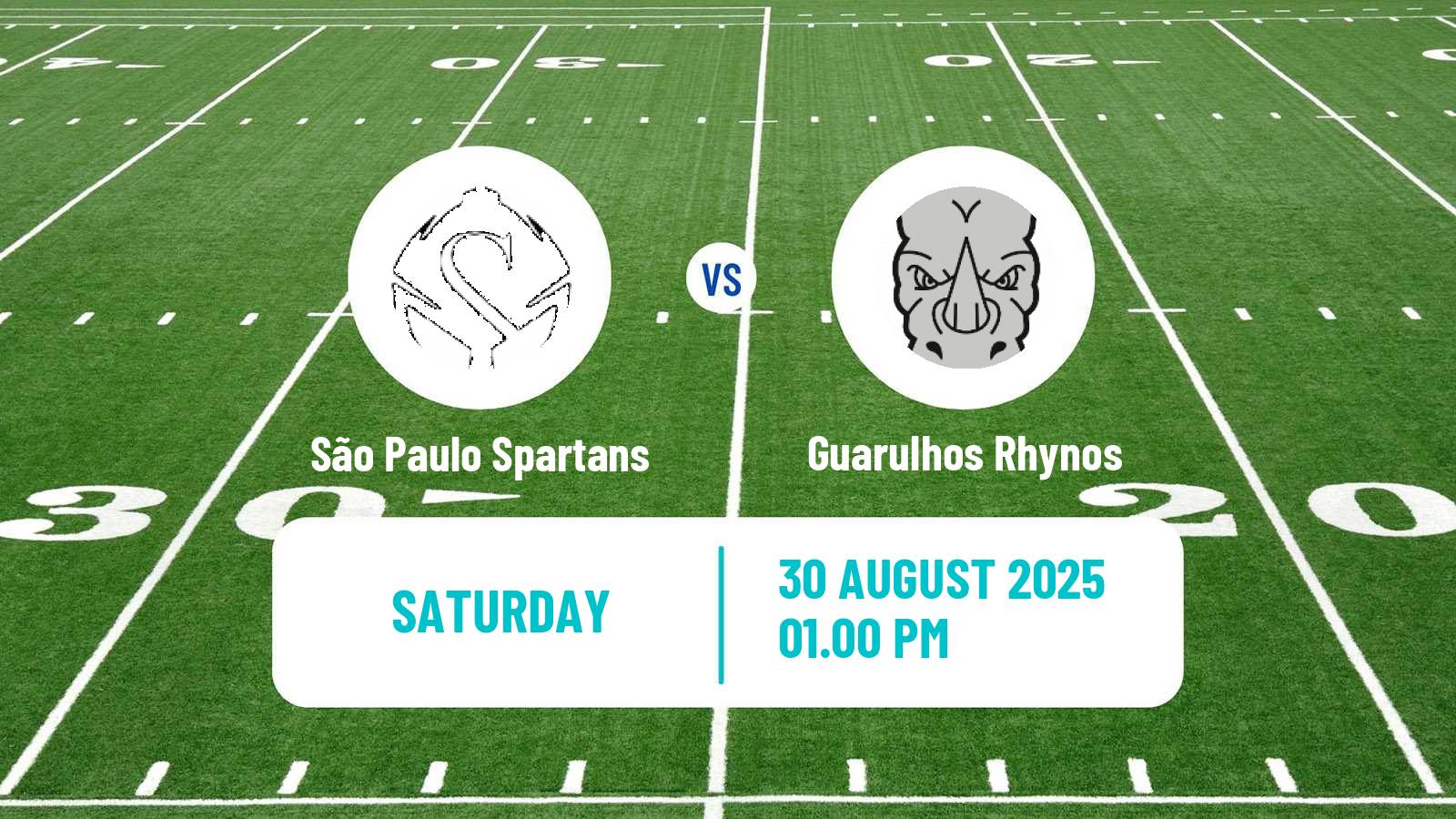 American football Brazilian BFA São Paulo Spartans - Guarulhos Rhynos