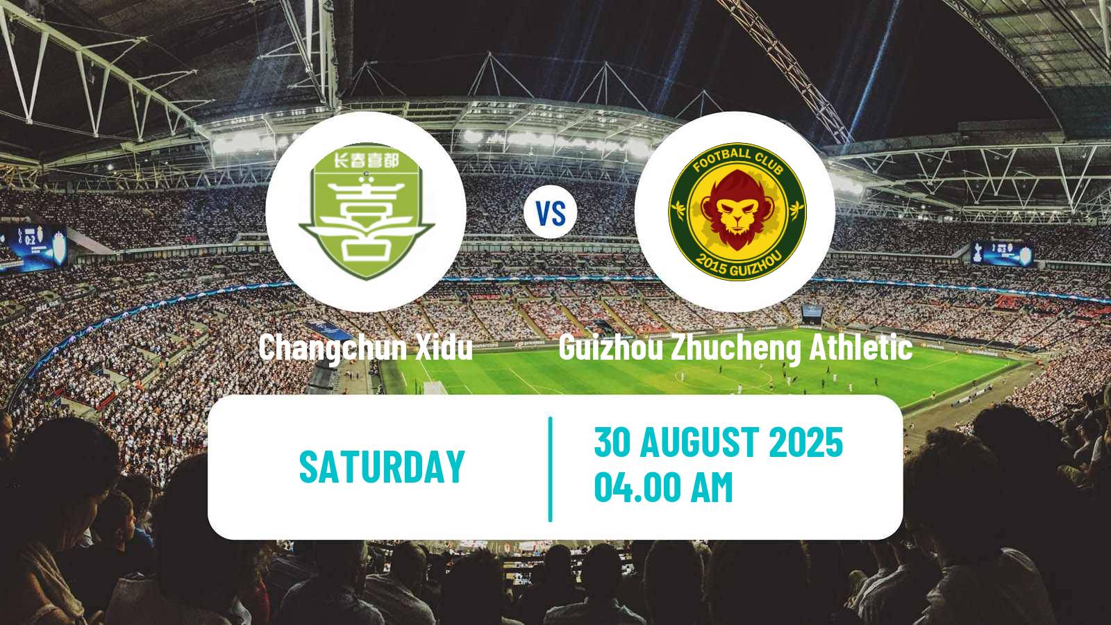 Soccer Chinese Yi League Changchun Xidu - Guizhou Zhucheng Athletic