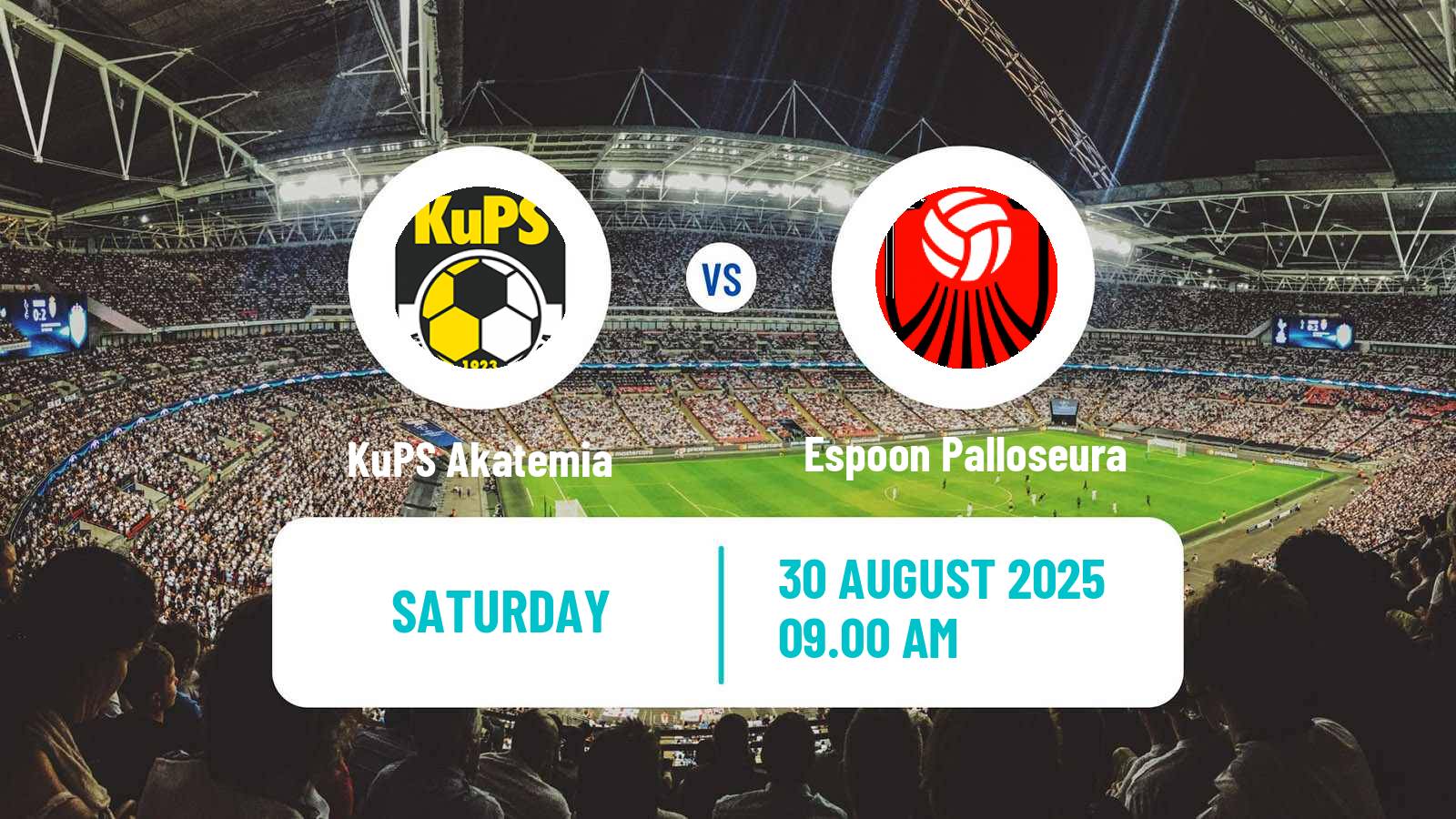 Soccer Finnish Ykkonen KuPS Akatemia - Espoon Palloseura