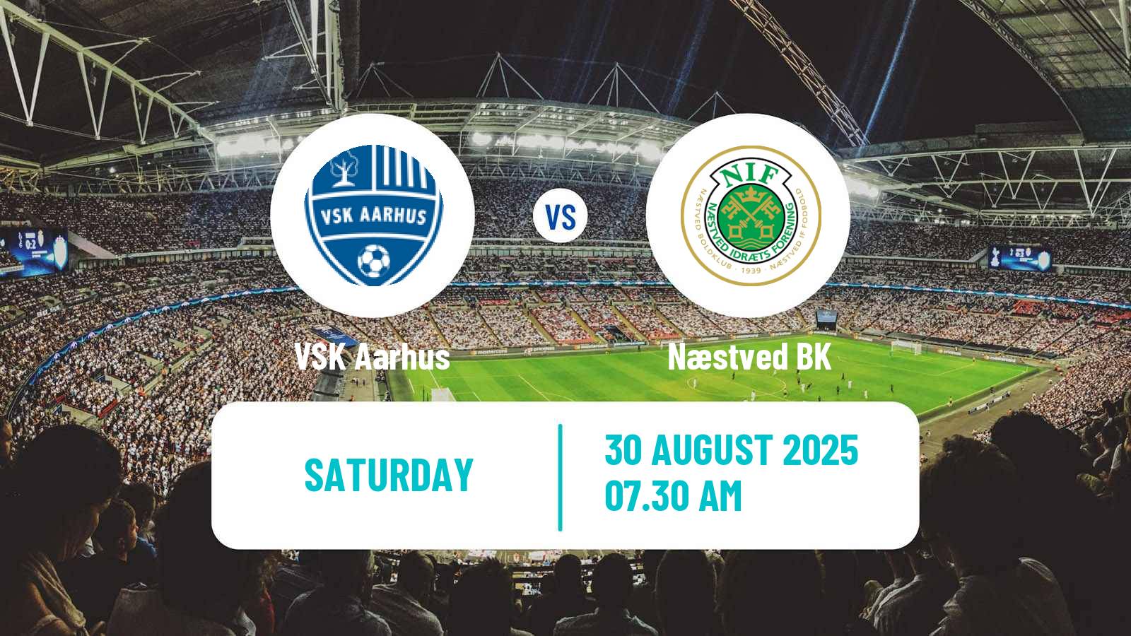 Soccer Danish 2 Division VSK Aarhus - Næstved BK