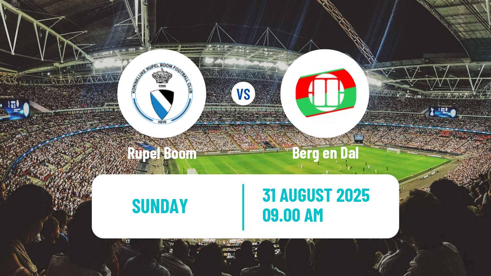 Soccer Belgian Second Amateur Division Group B Rupel Boom - Berg en Dal