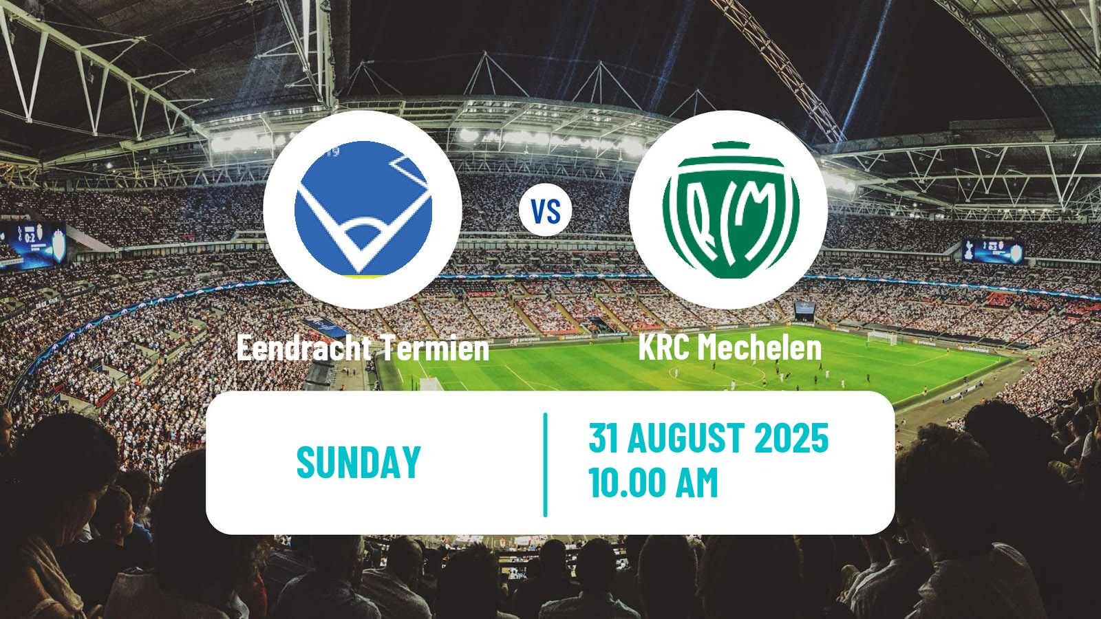 Soccer Belgian Second Amateur Division Group B Eendracht Termien - KRC Mechelen