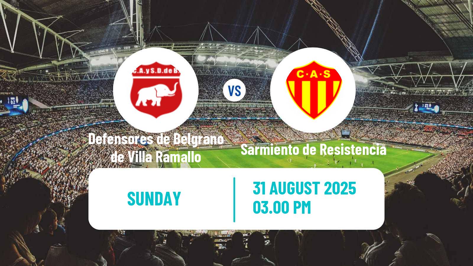 Soccer Argentinian Torneo Federal Defensores de Belgrano de Villa Ramallo - Sarmiento de Resistencia