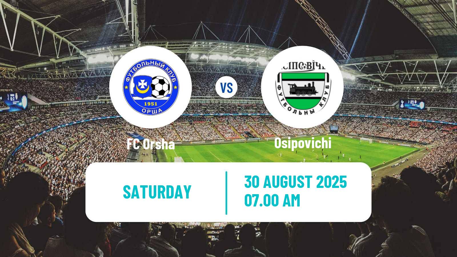 Soccer Belarusian Pershaya Liga Orsha - Osipovichi