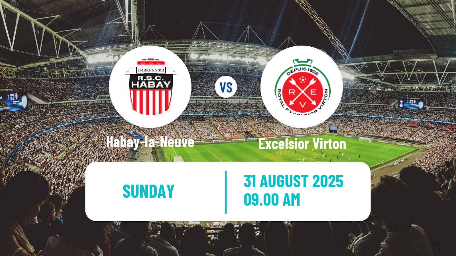 Soccer Belgian National Division 1 ACFF Habay-la-Neuve - Excelsior Virton