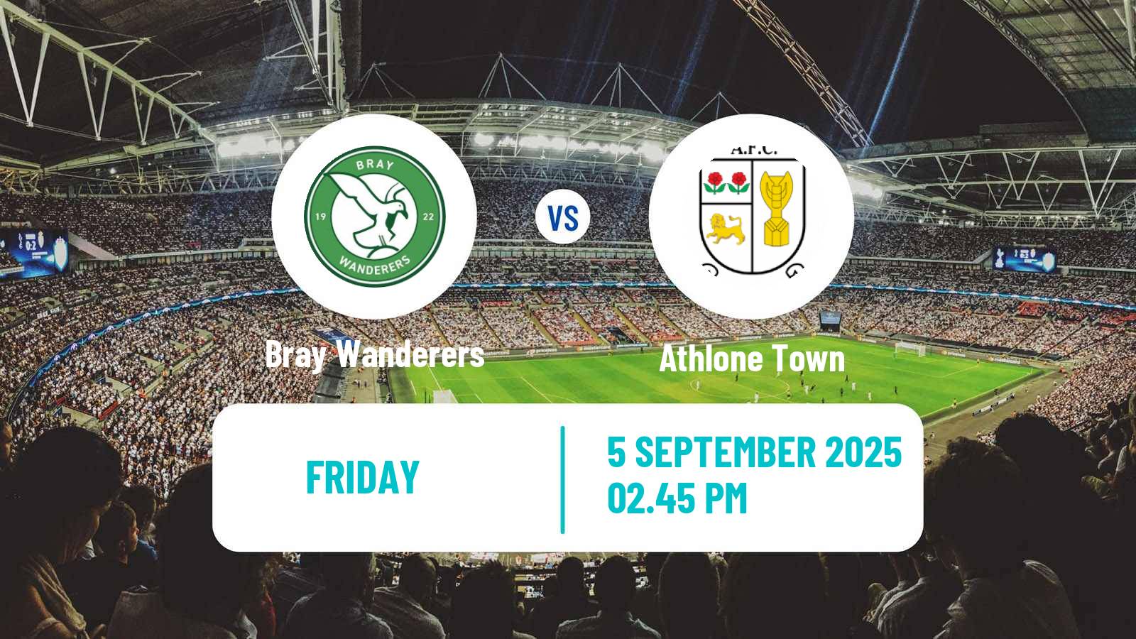 Soccer Irish Division 1 Bray Wanderers - Athlone Town