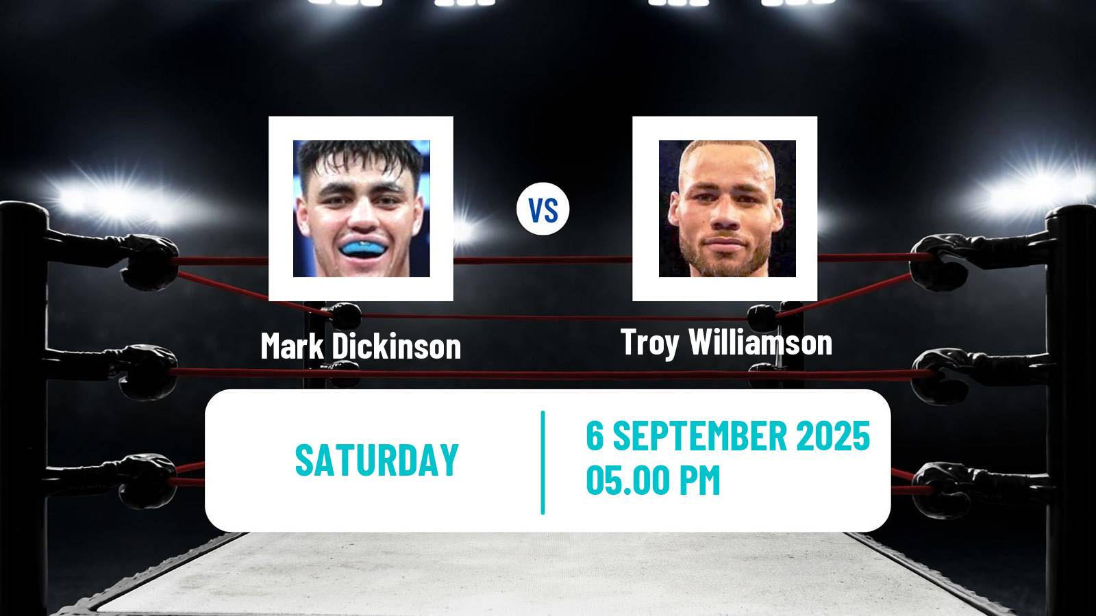 Boxing Super Middleweight Bbbofc English Title Men Mark Dickinson - Troy Williamson
