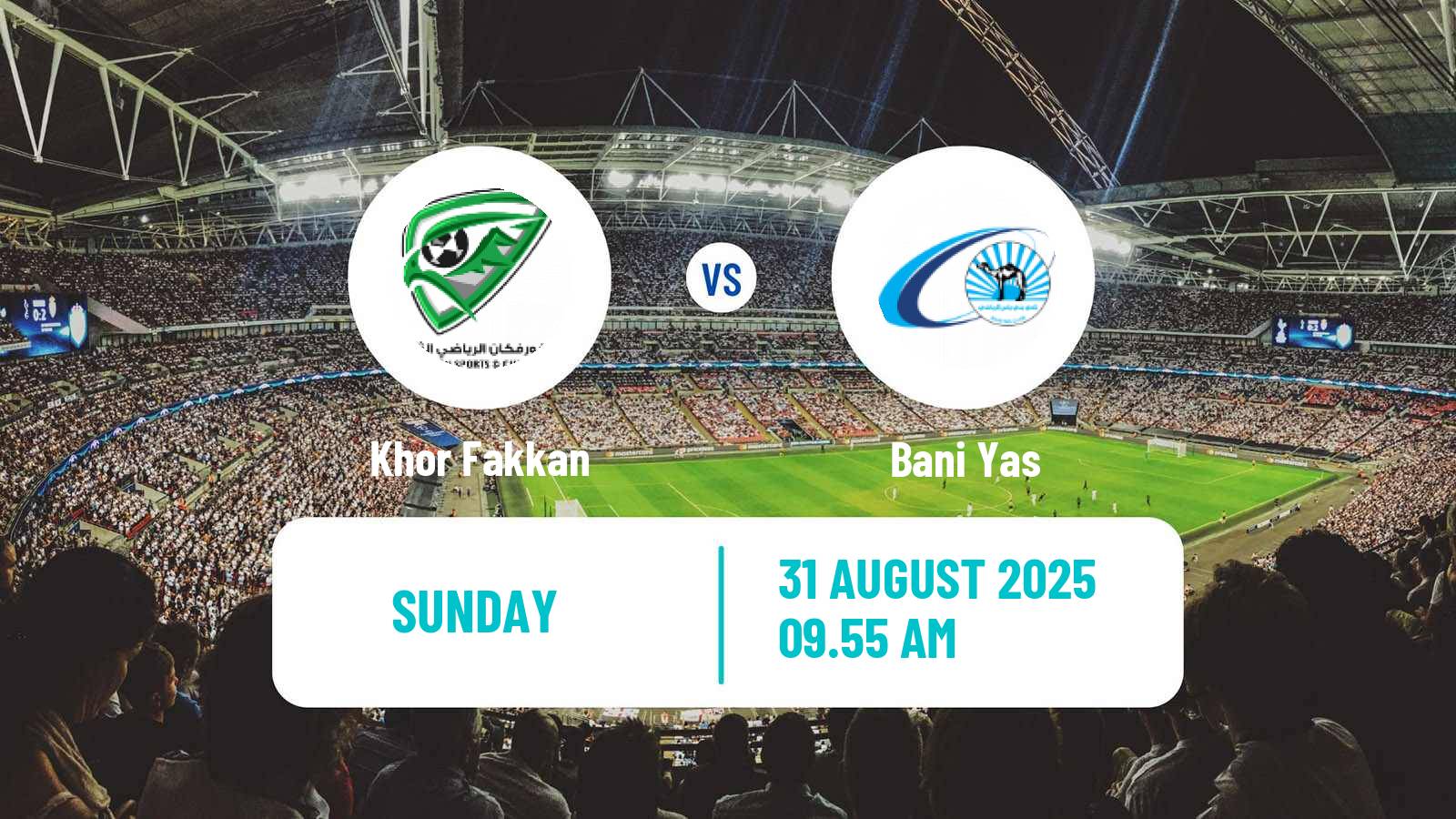Soccer UAE League Cup Khor Fakkan - Bani Yas