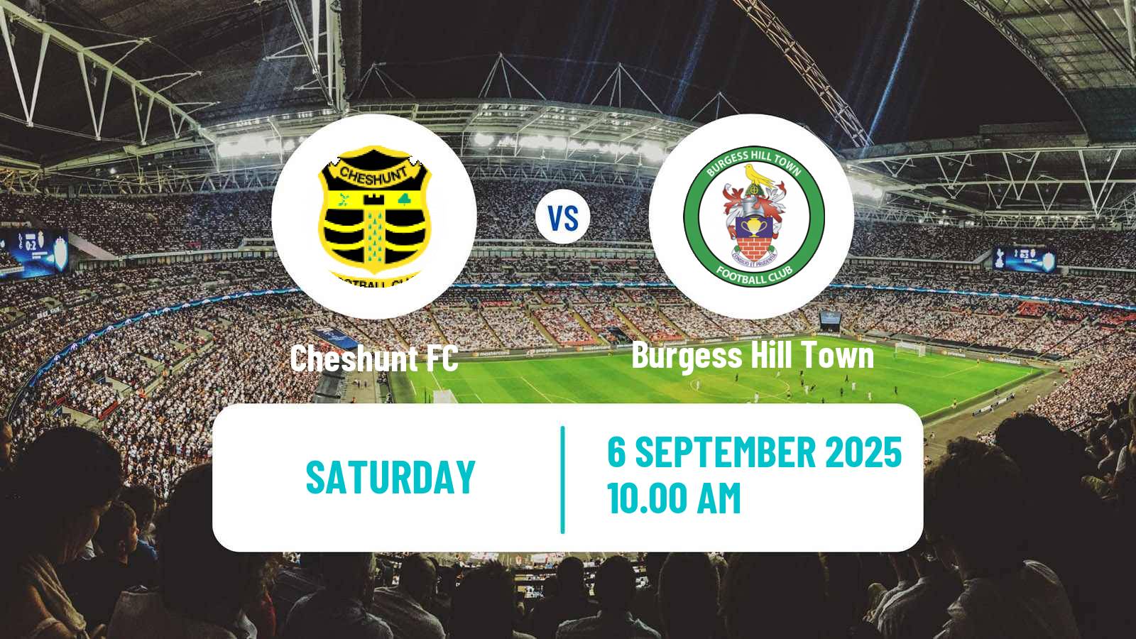 Soccer English Isthmian League Premier Division Cheshunt - Burgess Hill Town