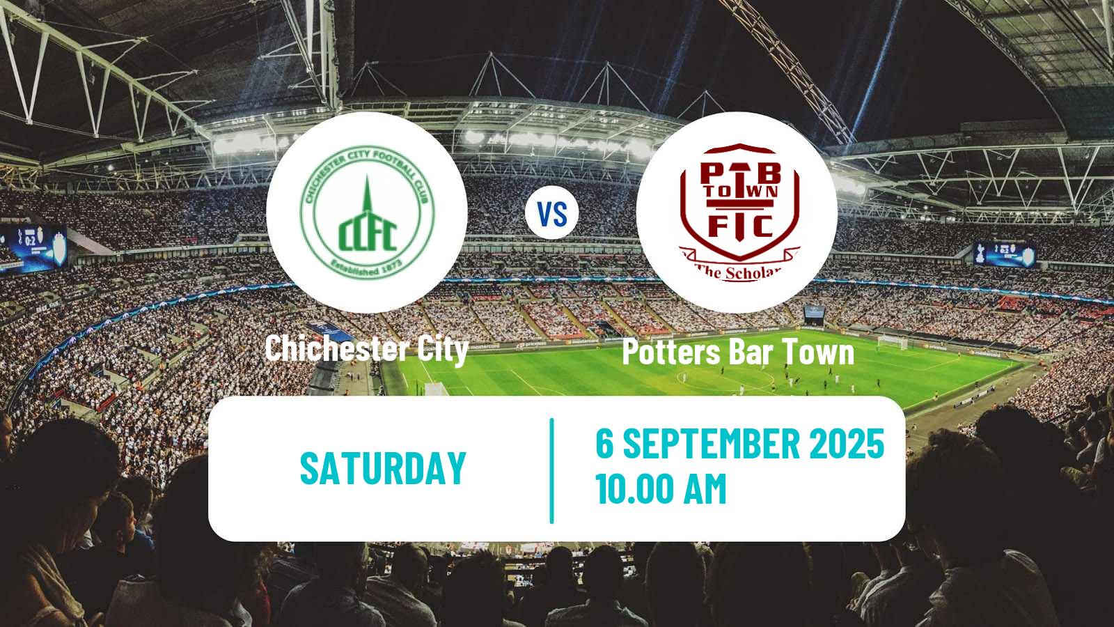 Soccer English Isthmian League Premier Division Chichester City - Potters Bar Town