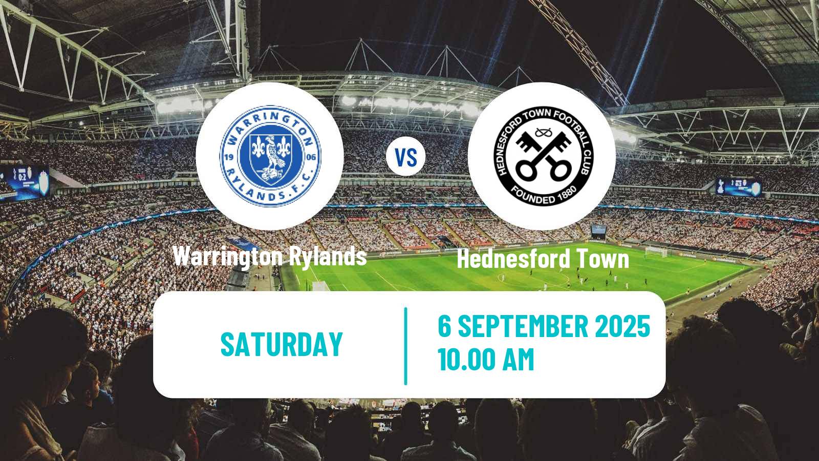 Soccer English NPL Premier Division Warrington Rylands - Hednesford Town