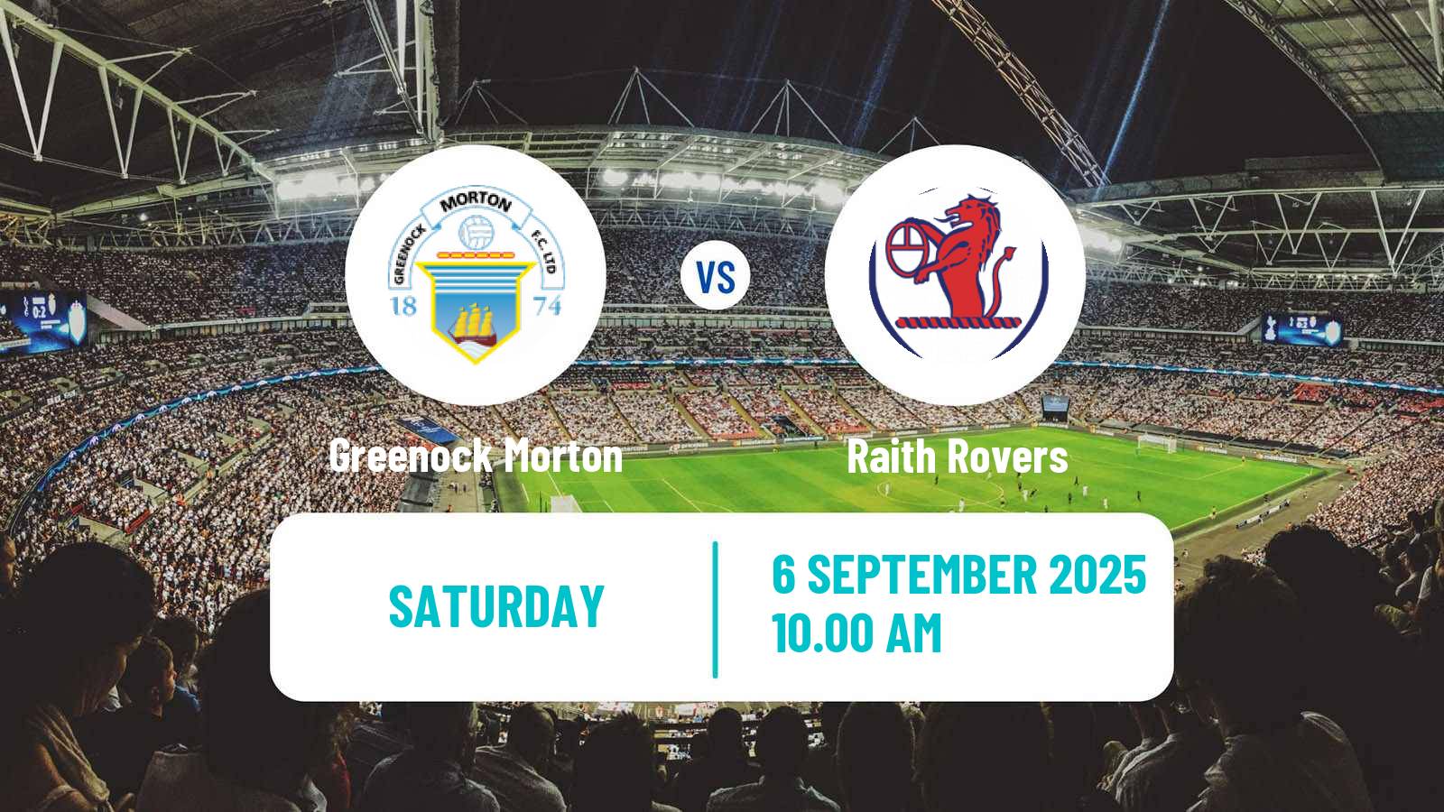 Soccer Scottish Football Championship Greenock Morton - Raith Rovers