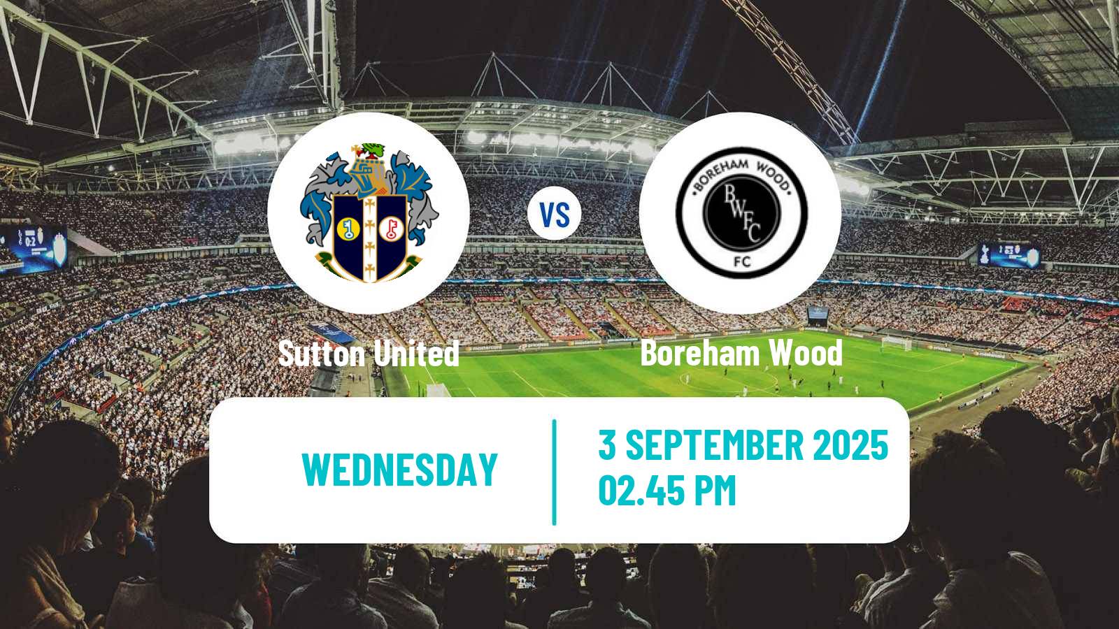 Soccer English National League Sutton United - Boreham Wood