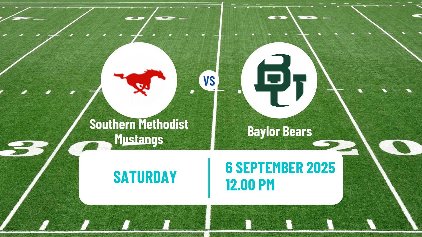 American football NCAA College Football Southern Methodist Mustangs - Baylor Bears