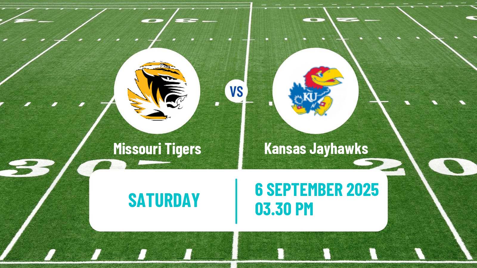 American football NCAA College Football Missouri Tigers - Kansas Jayhawks