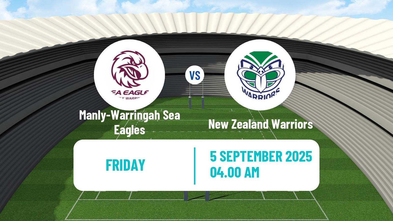 Rugby league Australian NRL Manly-Warringah Sea Eagles - New Zealand Warriors