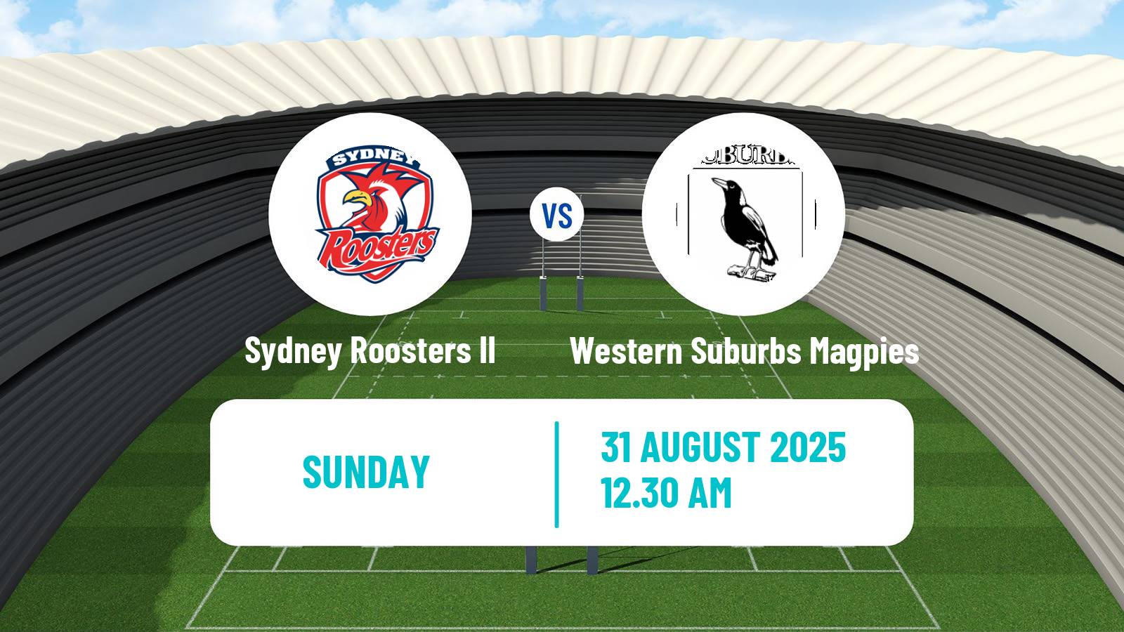 Rugby league Australian NSW Cup Sydney Roosters II - Western Suburbs Magpies