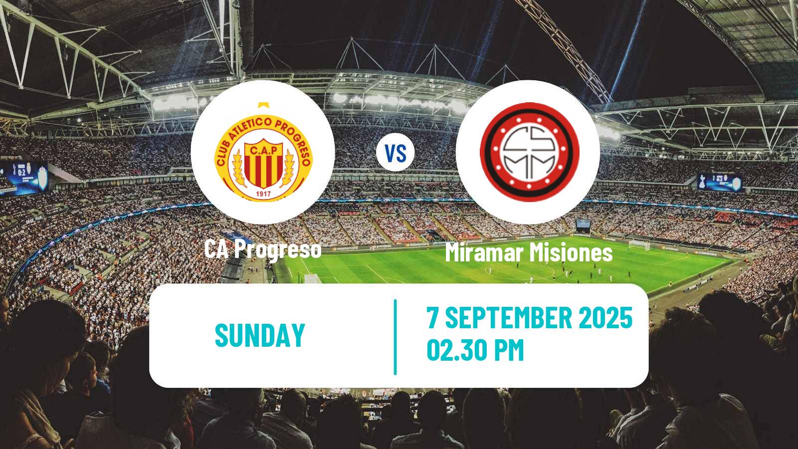 Soccer Uruguayan Primera Division Progreso - Miramar Misiones