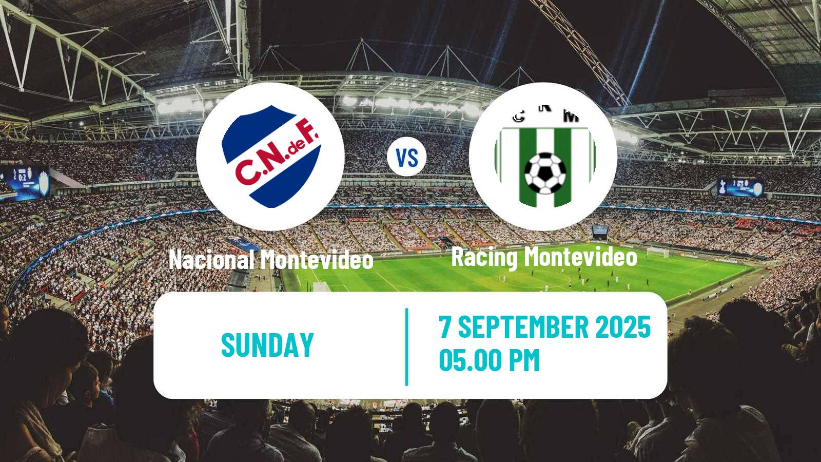 Soccer Uruguayan Primera Division Nacional Montevideo - Racing Montevideo