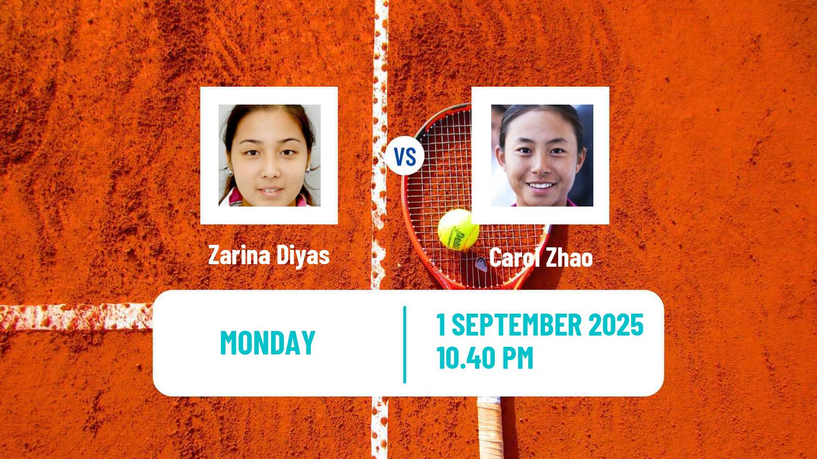 Tennis Changsha Challenger Women Zarina Diyas - Carol Zhao