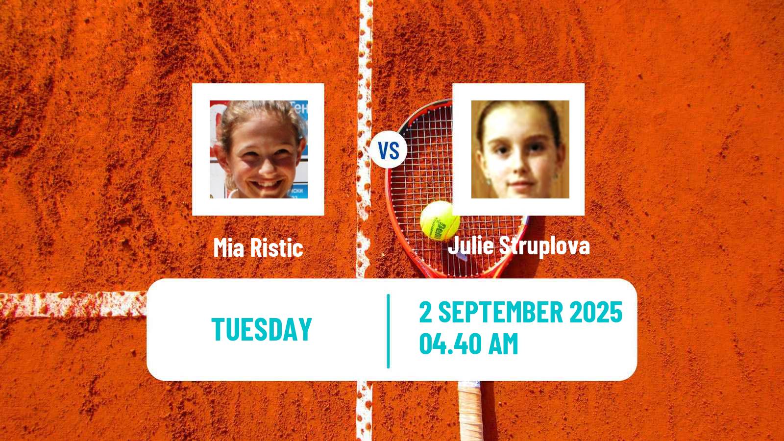 Tennis ITF W50 Slobozia Women Mia Ristic - Julie Struplova