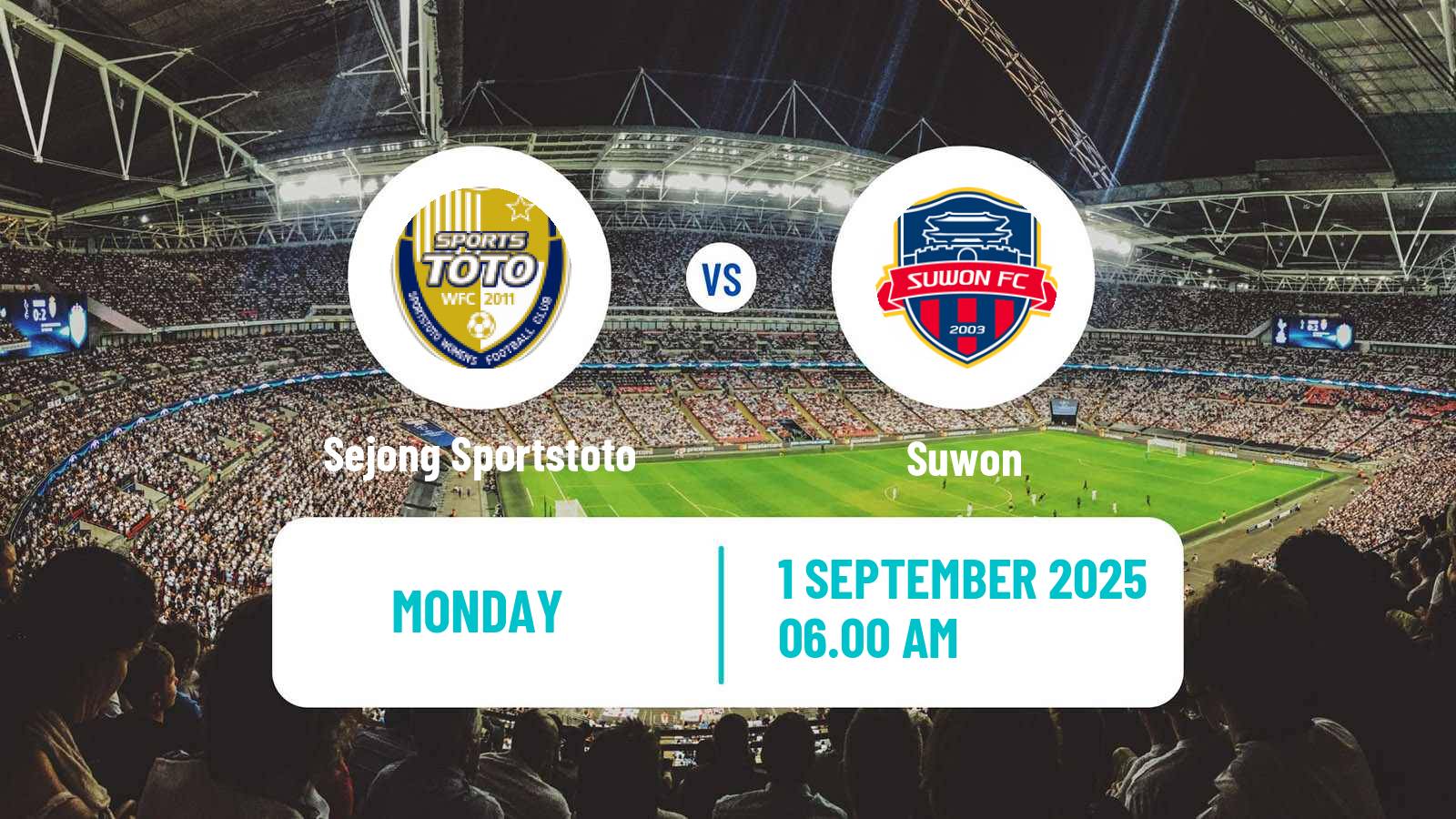 Soccer South Korean WK League Sejong Sportstoto - Suwon